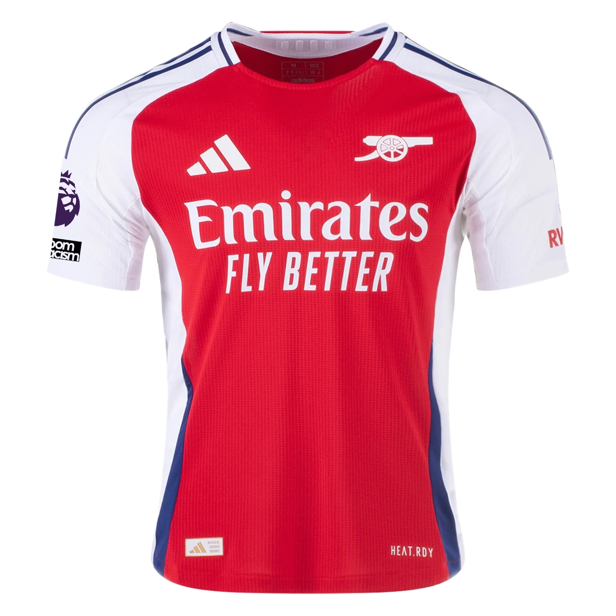 adidas Arsenal Authentic Declan Rice Home Jersey w/ EPL   No Room For Racism Patches 24/25 (Better Scarlet/White)