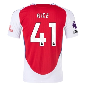 adidas Arsenal Authentic Declan Rice Home Jersey w/ EPL   No Room For Racism Patches 24/25 (Better Scarlet/White)