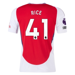 adidas Arsenal Declan Rice Home Jersey w/ EPL   No Room For Racism Patches 24/25 (Better Scarlet/White)