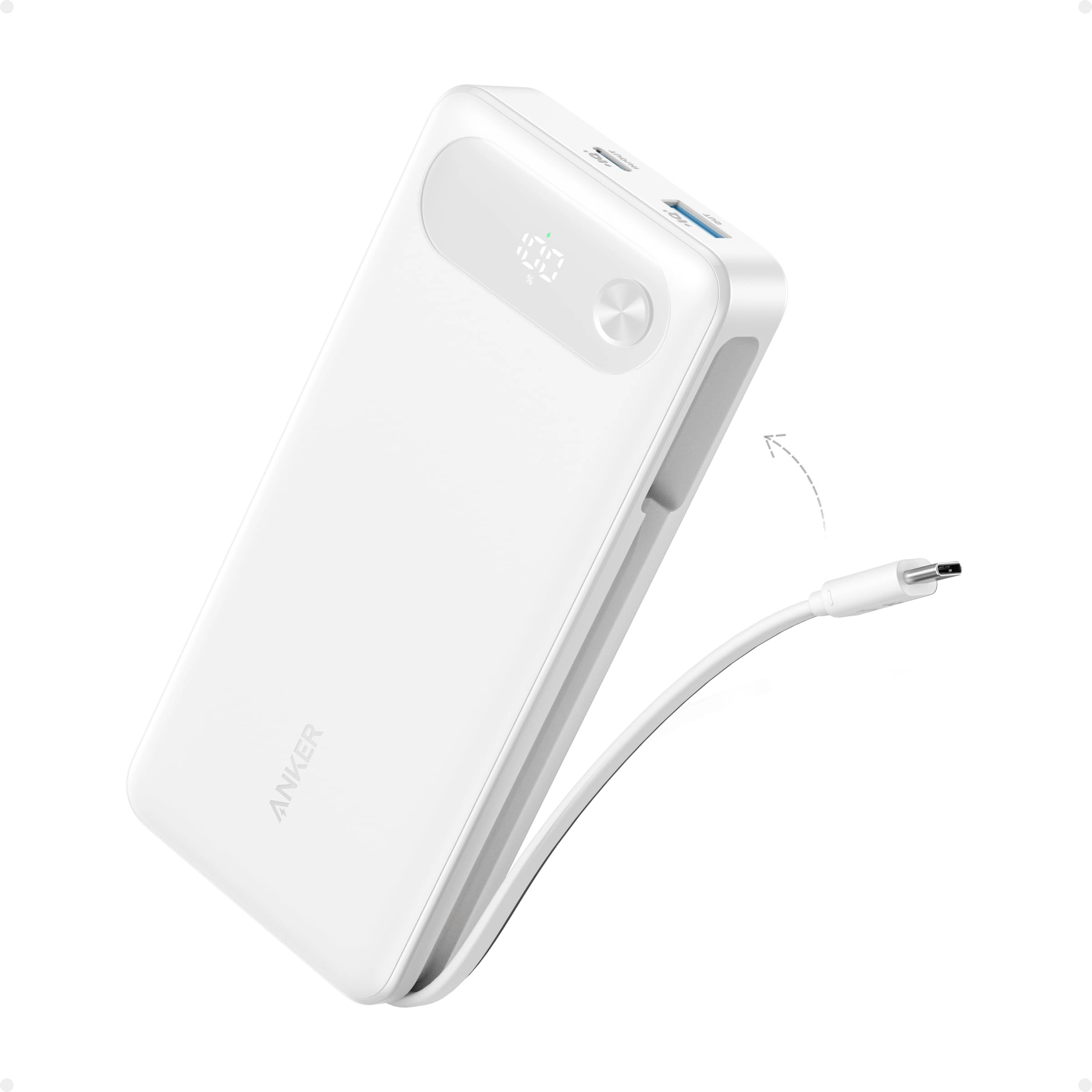 Anker Power Bank (20K, 87W, Built-In USB-C Cable) | Customizable