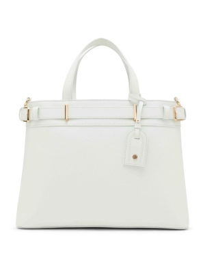 Belted satchel with convertible strap