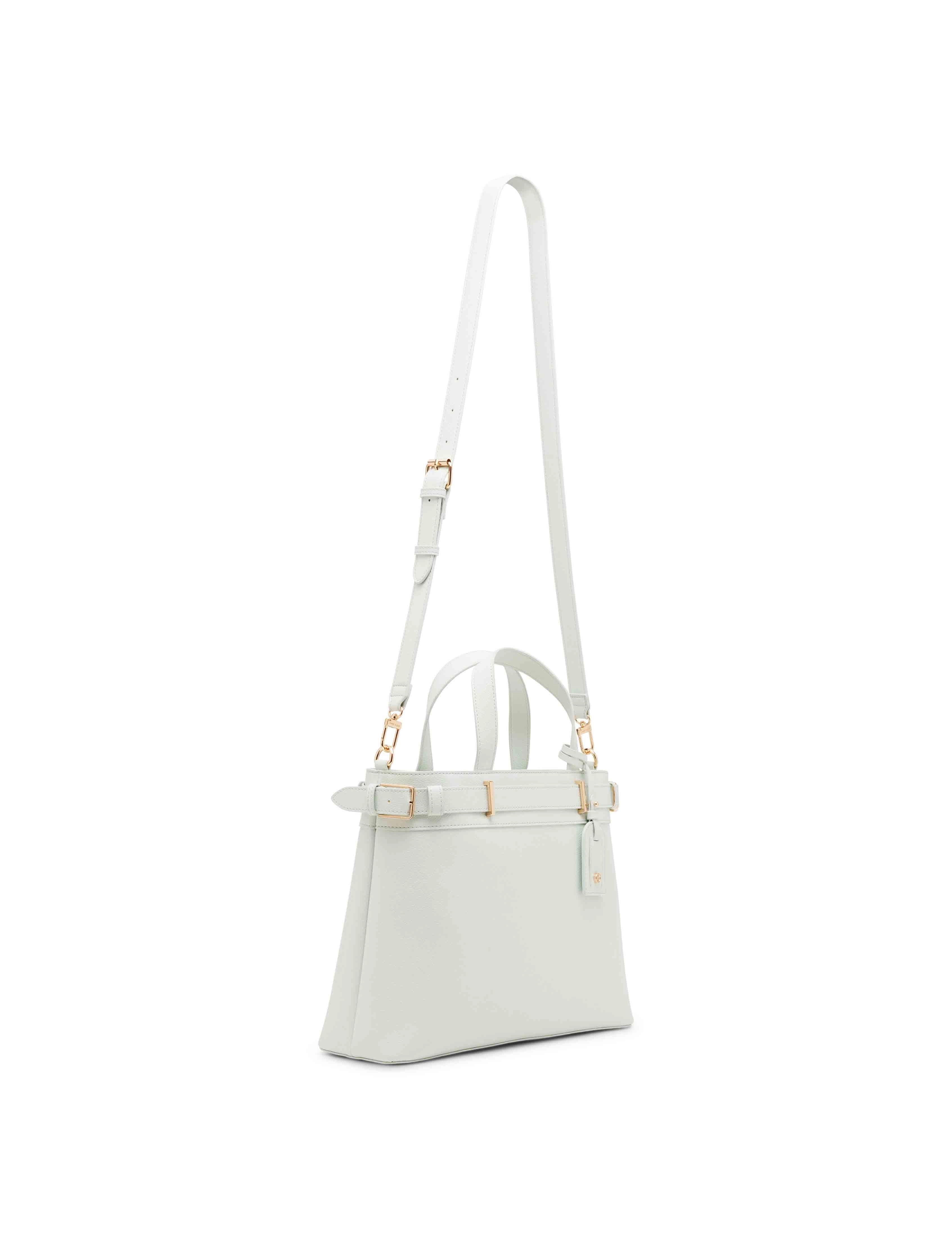 Belted satchel with convertible strap