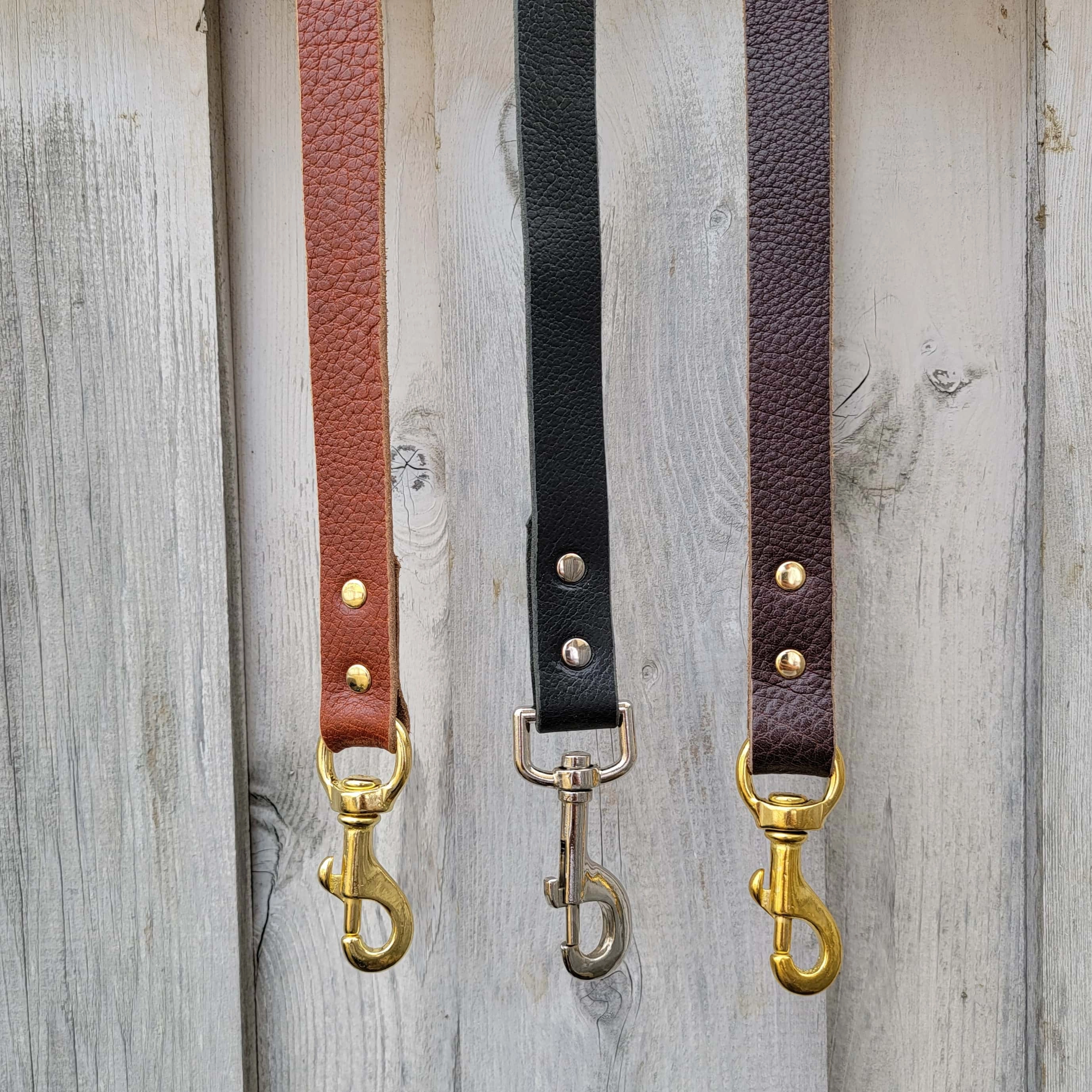 Brown Braided Leather Dog Leash 60'' - Made in Canada