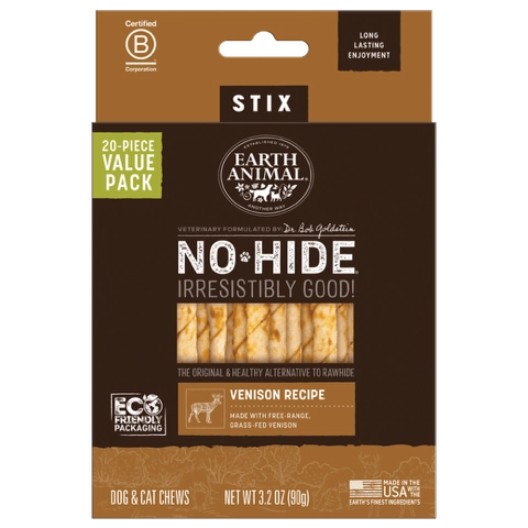 Earth Animal Venison No-Hide Dog and Cat Stix