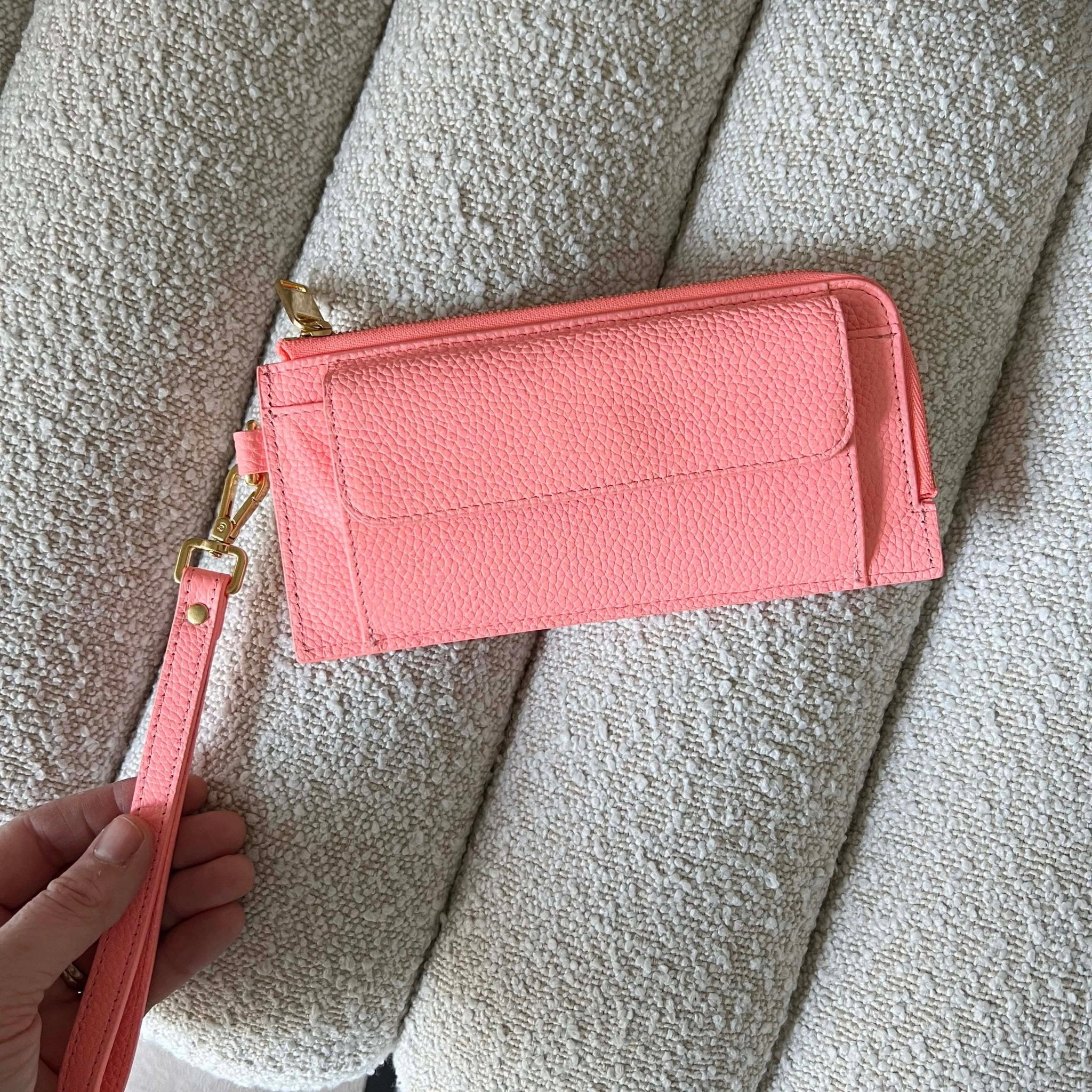 Everyday Leather Slimline Wallet -- Electric Peach