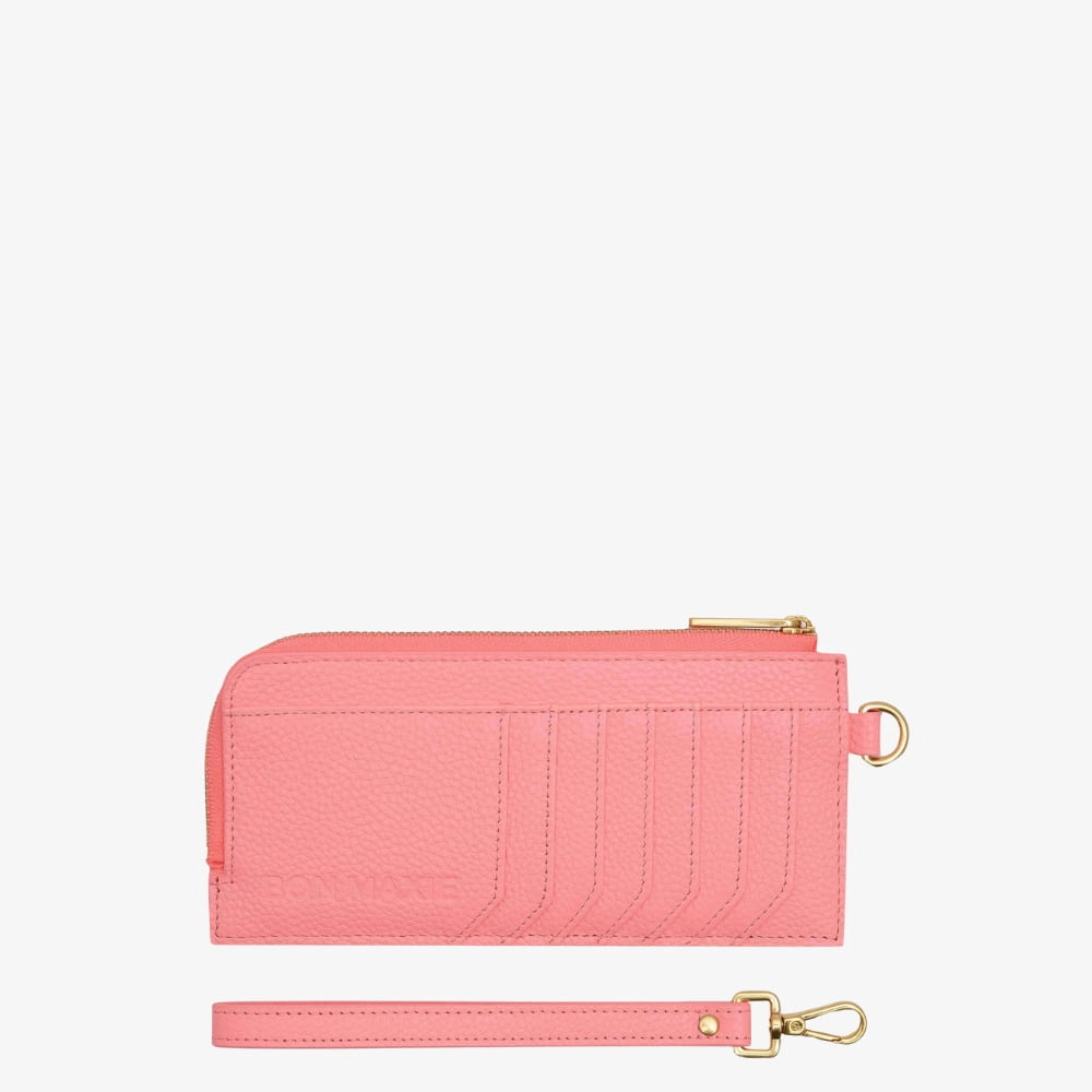 Everyday Leather Slimline Wallet -- Electric Peach