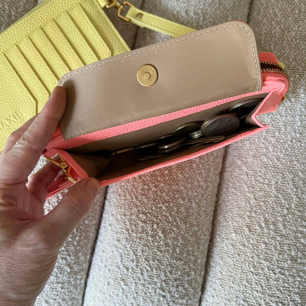 Everyday Leather Slimline Wallet -- Electric Peach