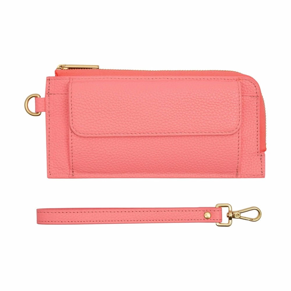 Everyday Leather Slimline Wallet -- Electric Peach