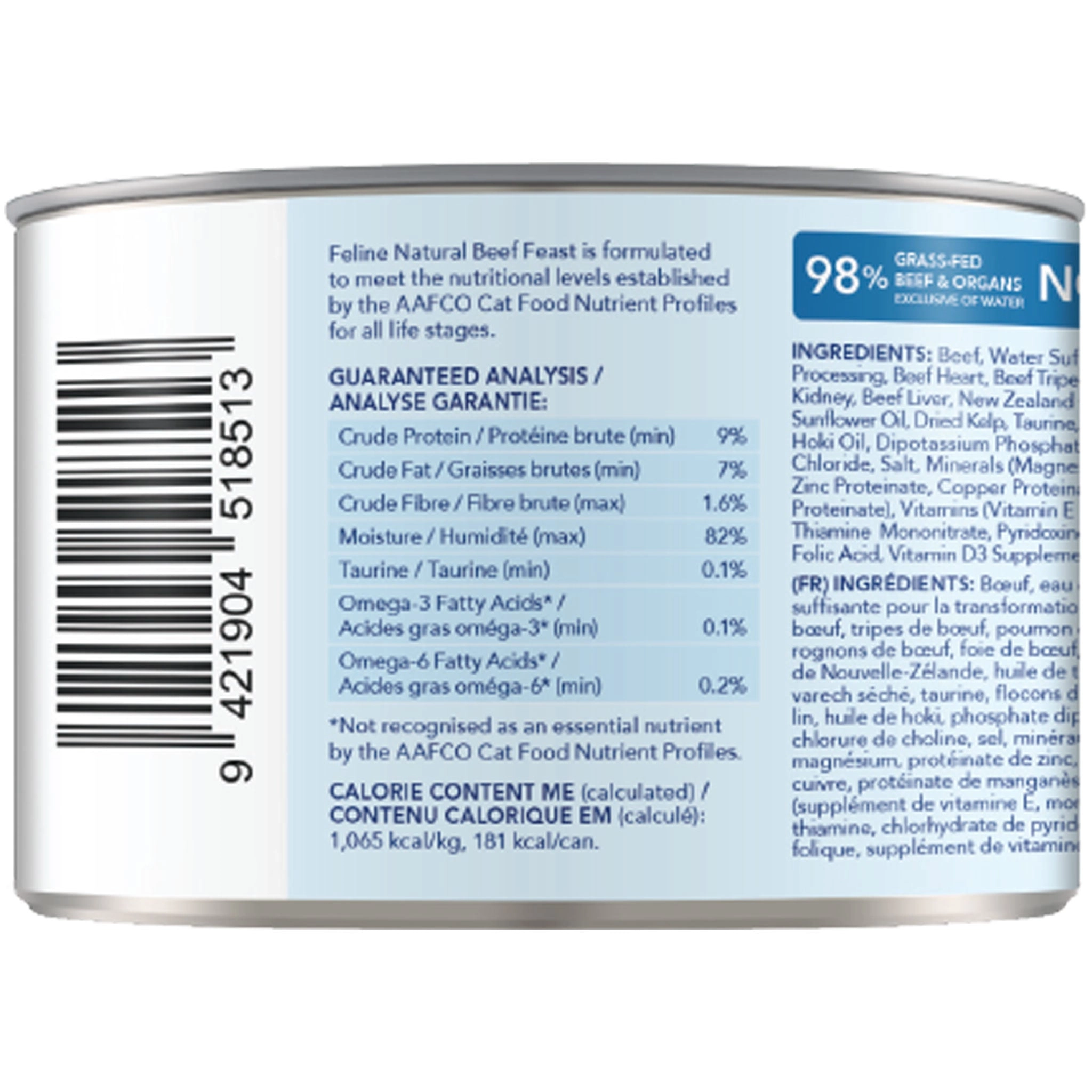 Feline Natural Canned Beef Feast Cat Food