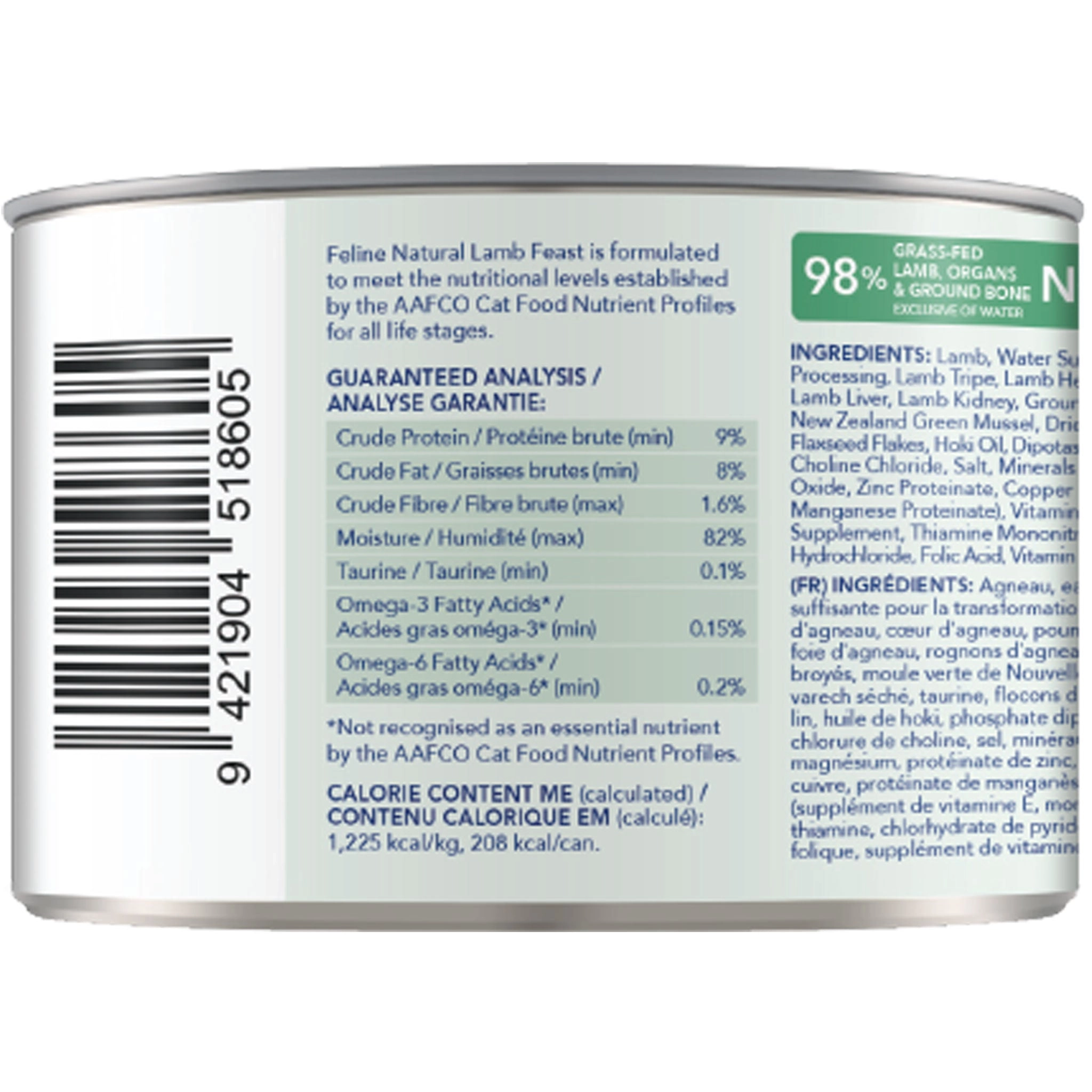 Feline Natural Lamb Feast Canned Cat Food