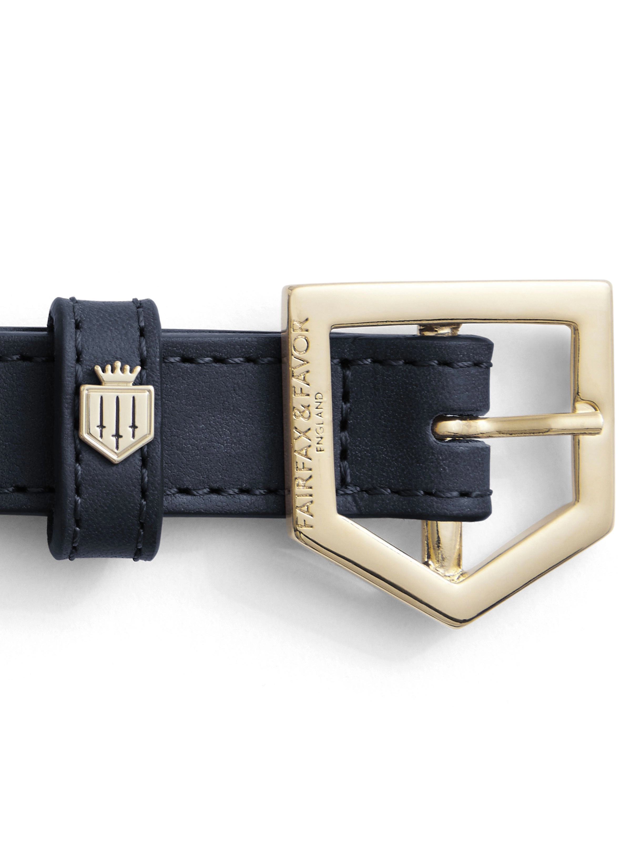 Hampton Dog Collar - Navy Leather & Porto Blue Suede