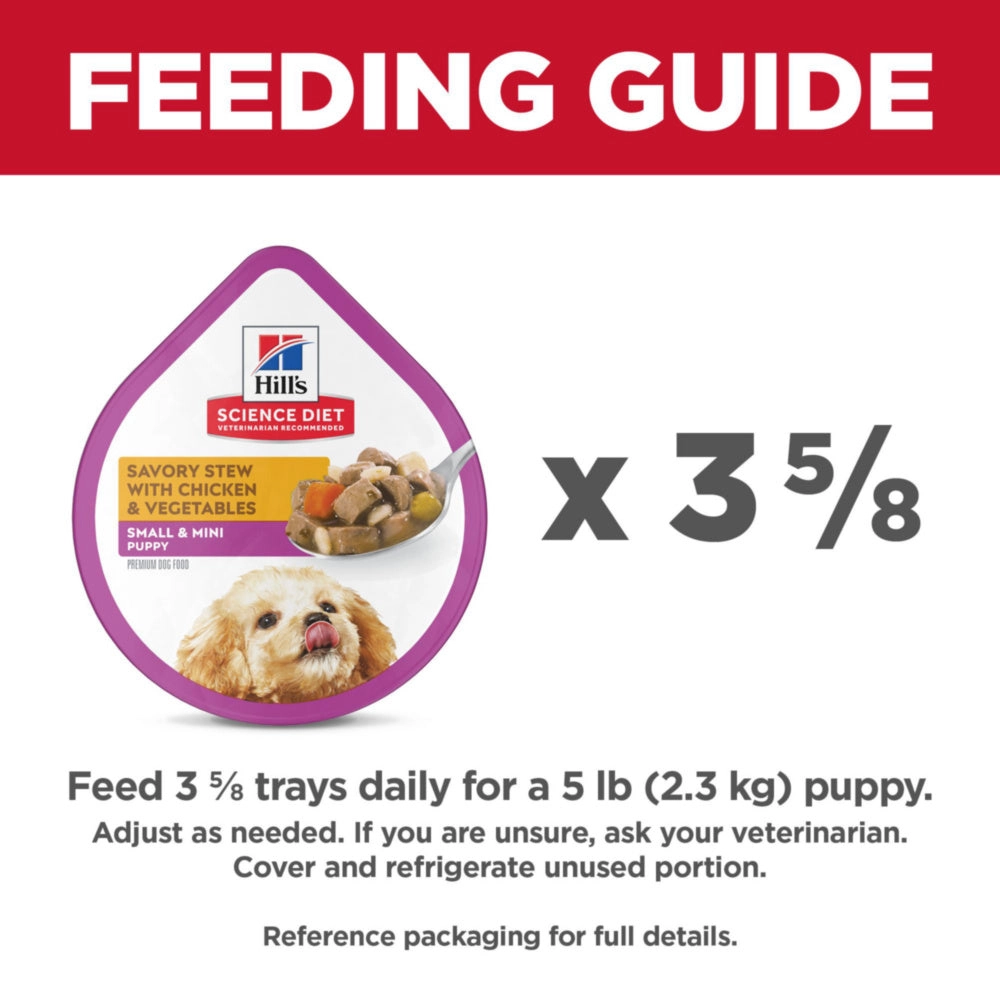 Hill's Science Diet Small & Toy Breed Puppy Savory Chicken & Vegetable Stew Dog Food Trays