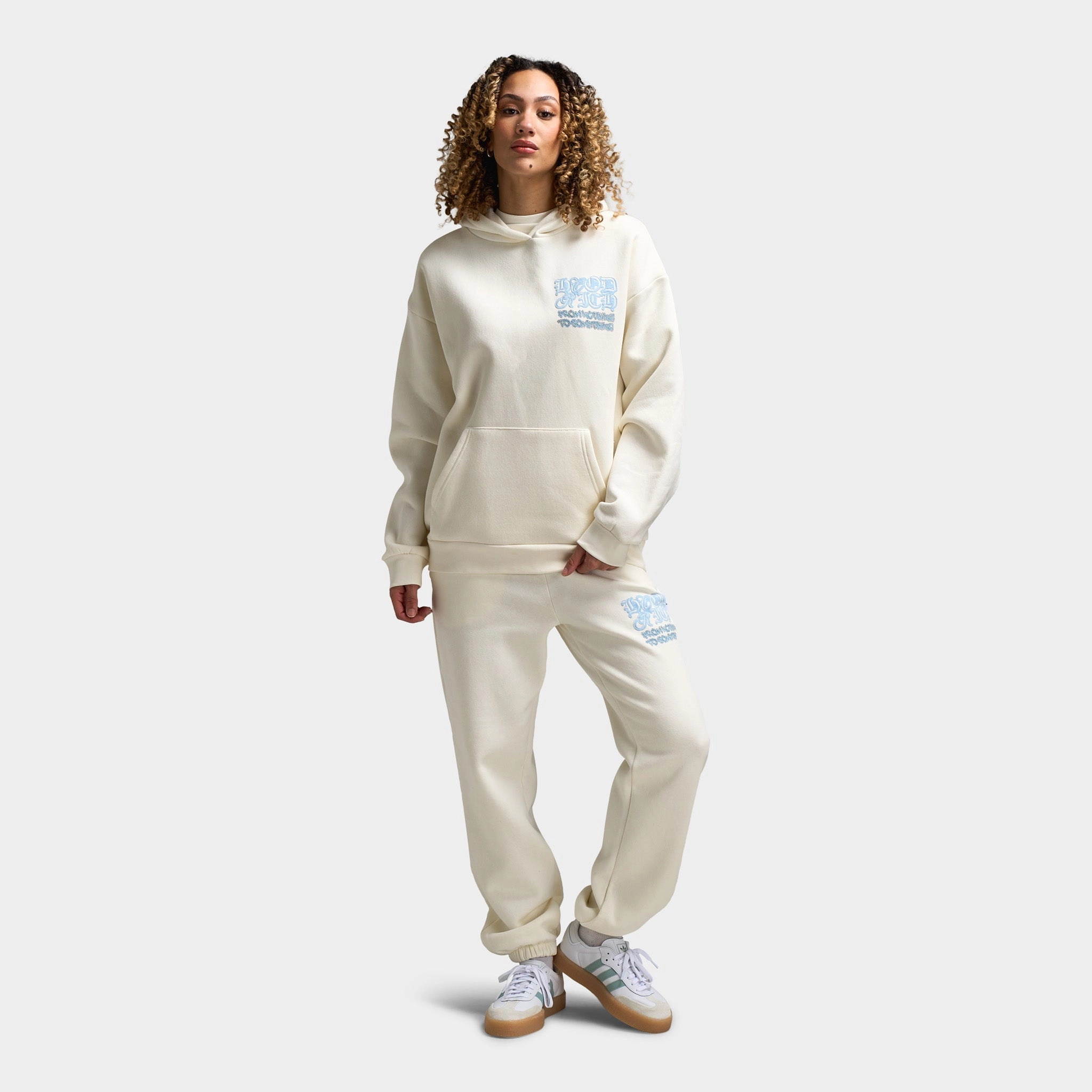 Hoodrich Women's Jewel Oversized Hoodie Blanc De Blanc / Clear Sky