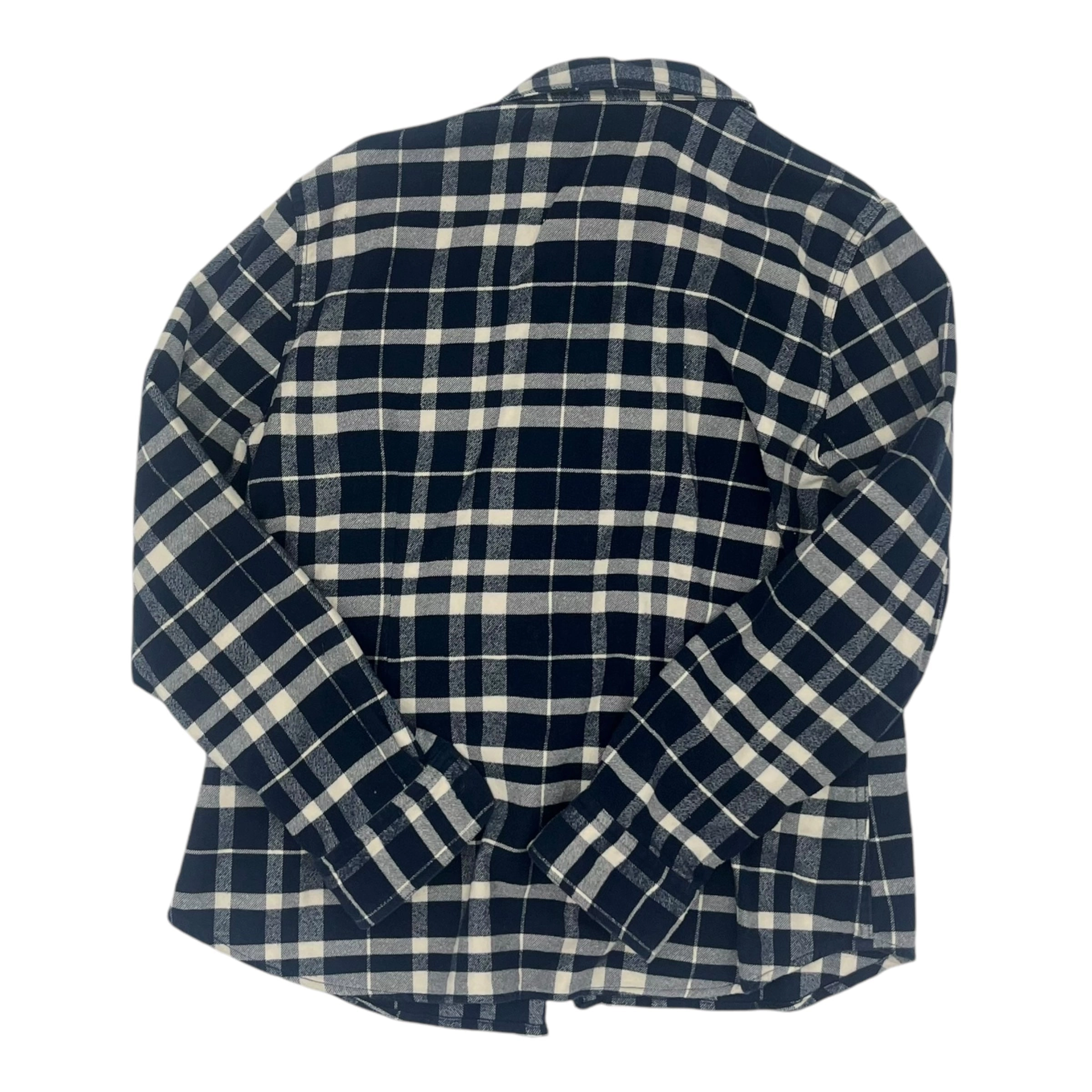 Jacket Shirt By Chaps In Blue & White, Size:Xl