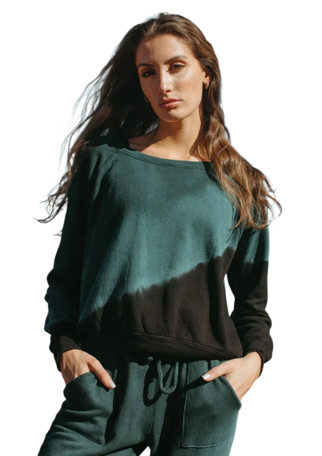 Jala Chill Pull Over  Sweatshirt Teal Tie Dye