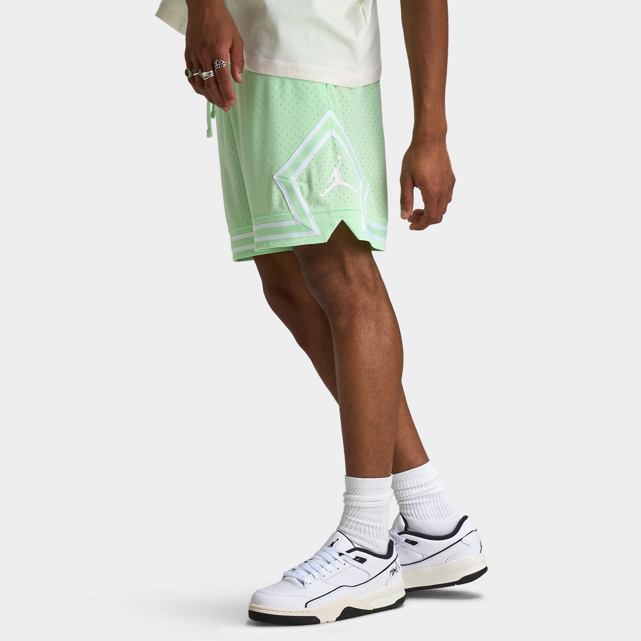Jordan Sport Dri-FIT Mesh Diamond Shorts Vapor Green / White - White
