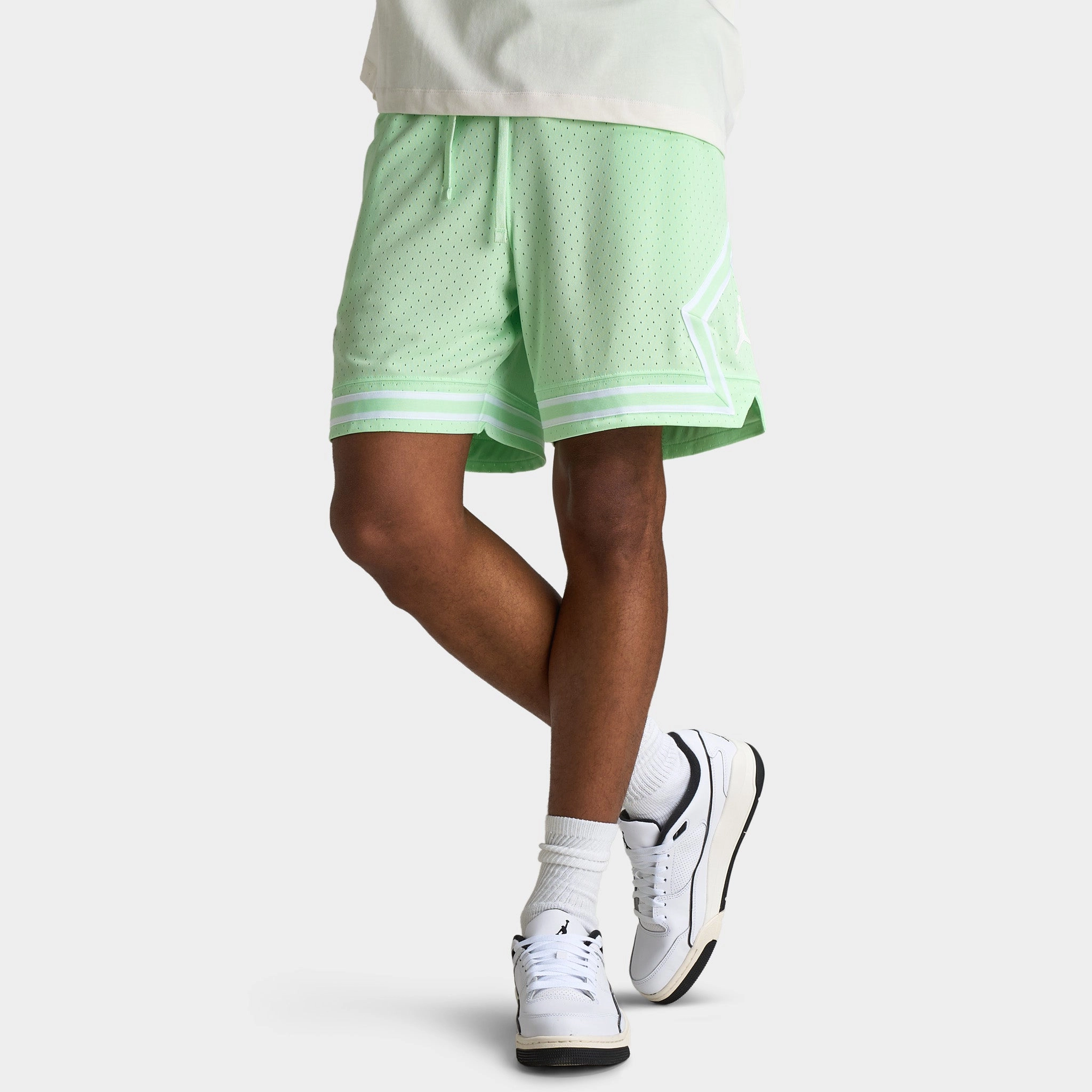 Jordan Sport Dri-FIT Mesh Diamond Shorts Vapor Green / White - White