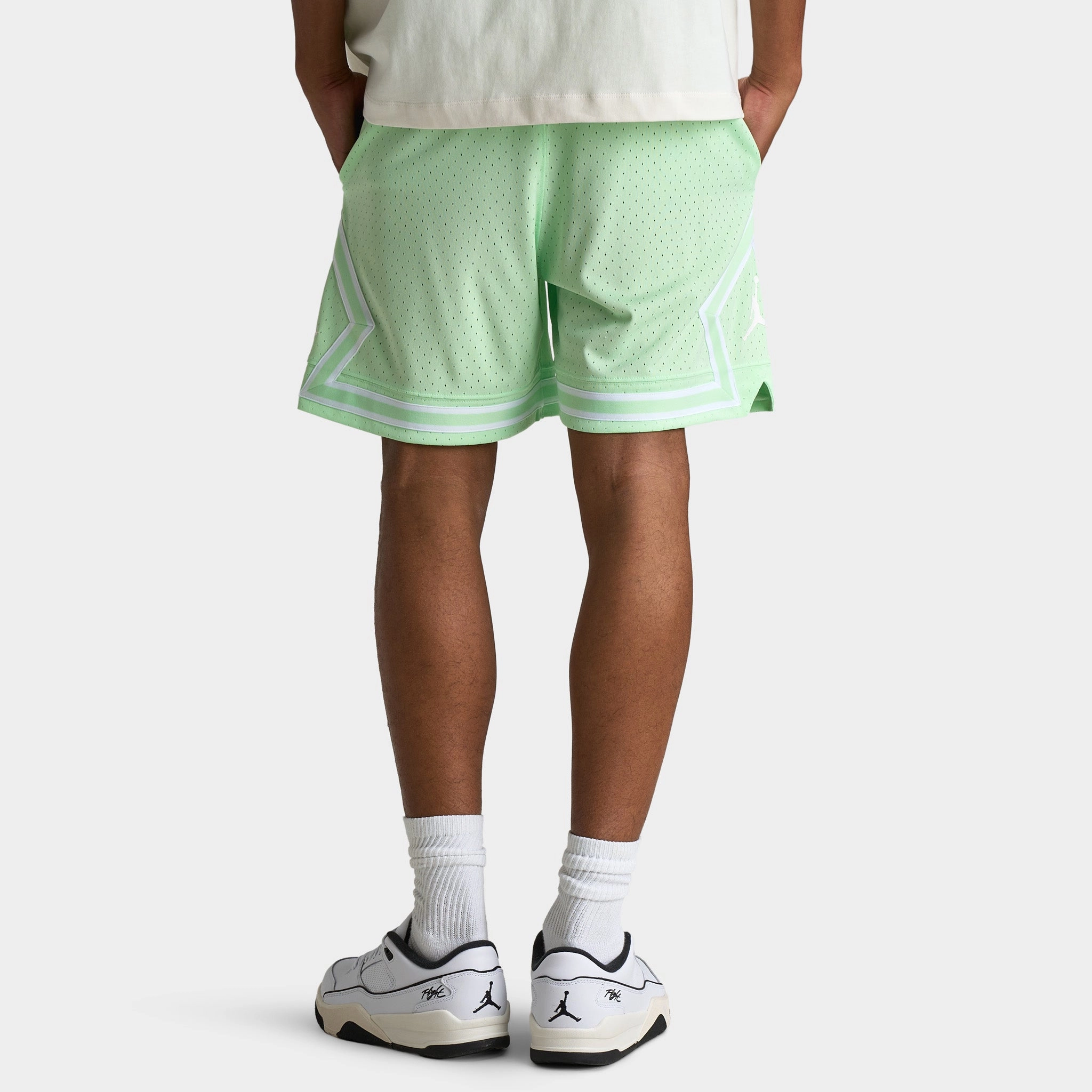 Jordan Sport Dri-FIT Mesh Diamond Shorts Vapor Green / White - White