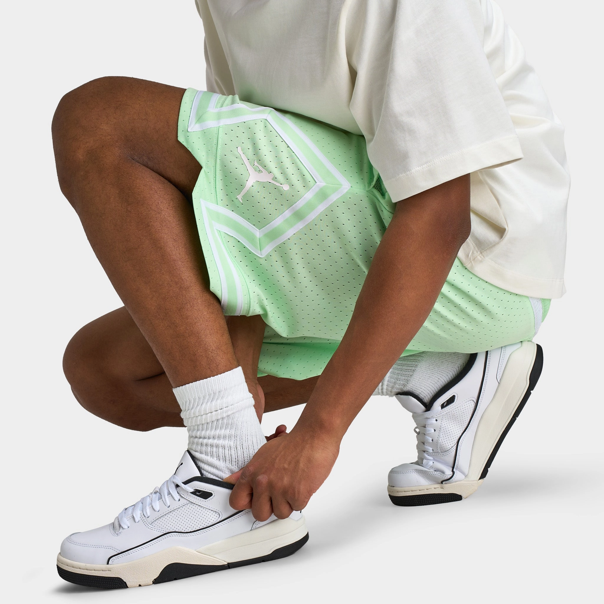 Jordan Sport Dri-FIT Mesh Diamond Shorts Vapor Green / White - White