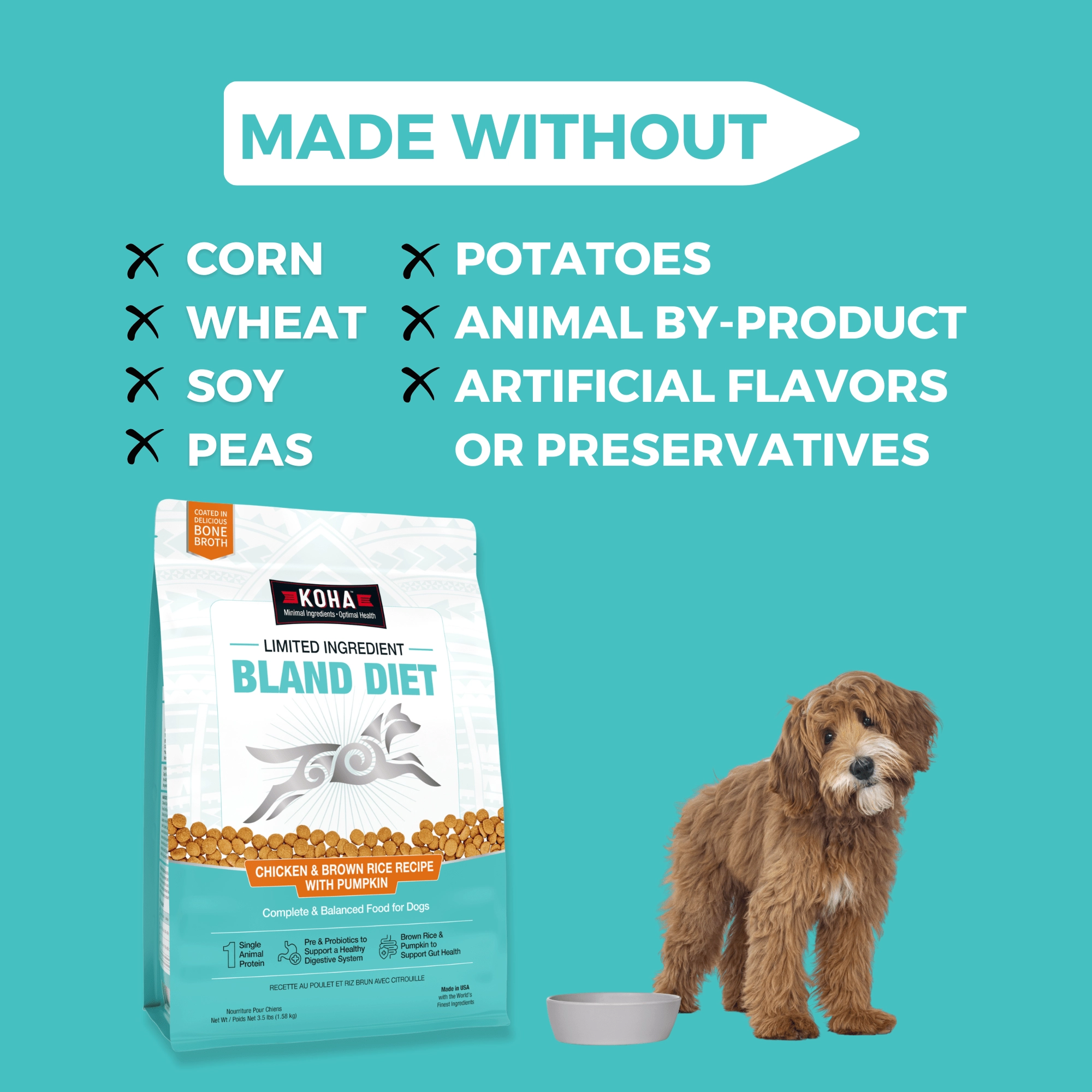KOHA Limited Ingredient Bland Diet Chicken & Brown Rice Recipe with Pumpkin Dry Dog Food