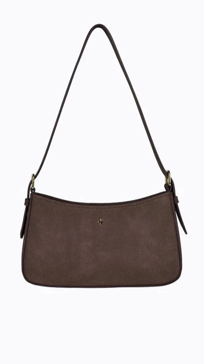 Lilu Shoulder Bag - Choc Suede