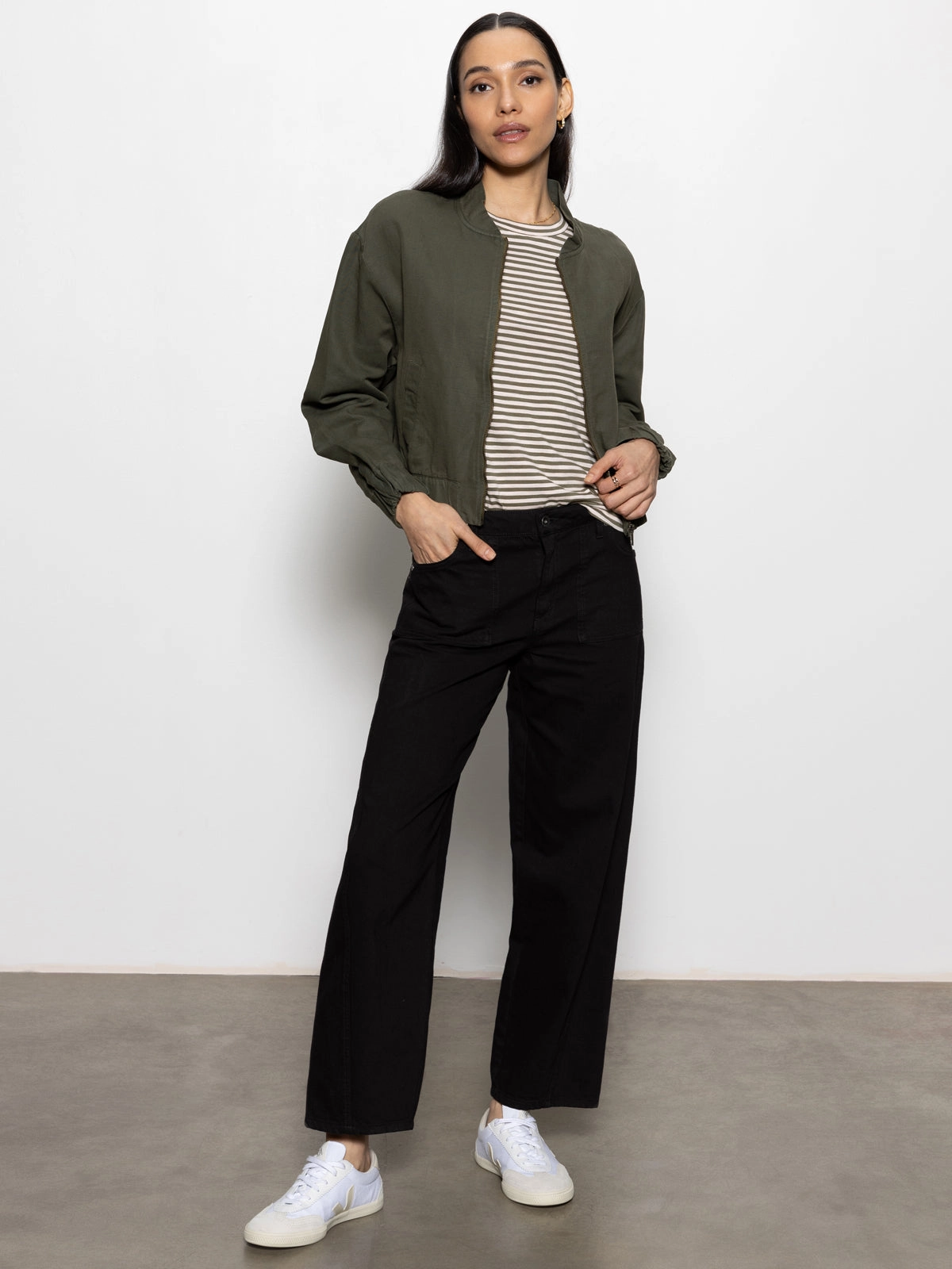 Linen Bomber Jacket Kalamata