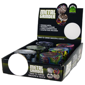 Metal 4 Piece Full Print Grinder 63Mm - 6 Pieces Per Retail Ready Display 22060