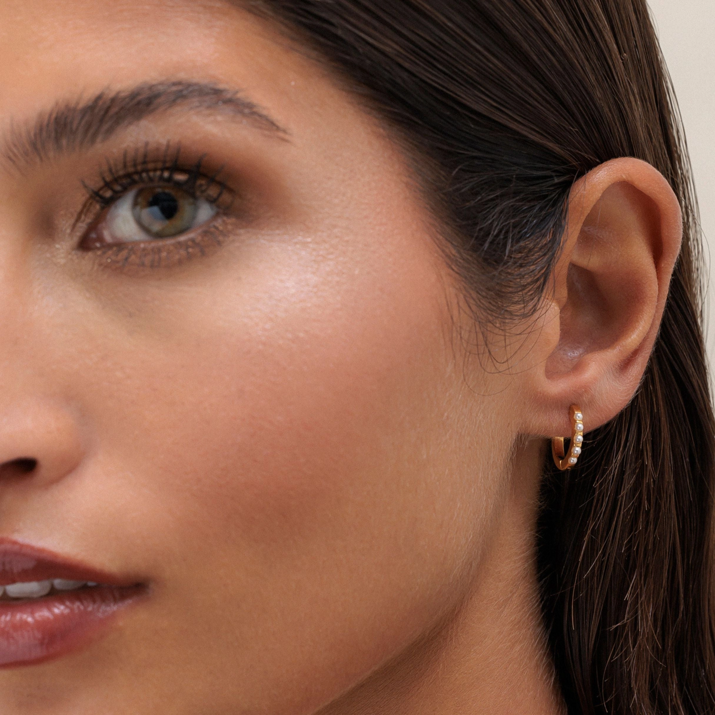 Mini Pearl Hoops