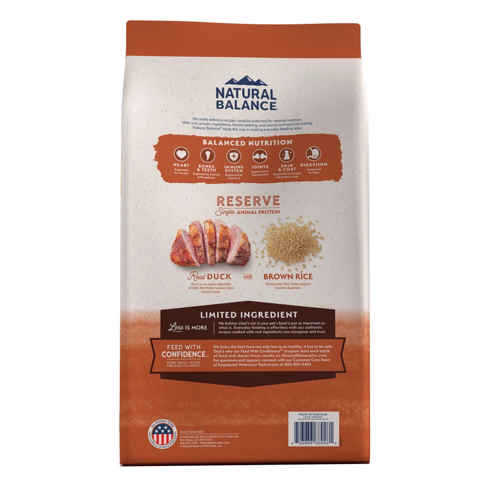 Natural Balance L.I.D. Limited Ingredient Diets Duck & Brown Rice Formula Dry Dog Food