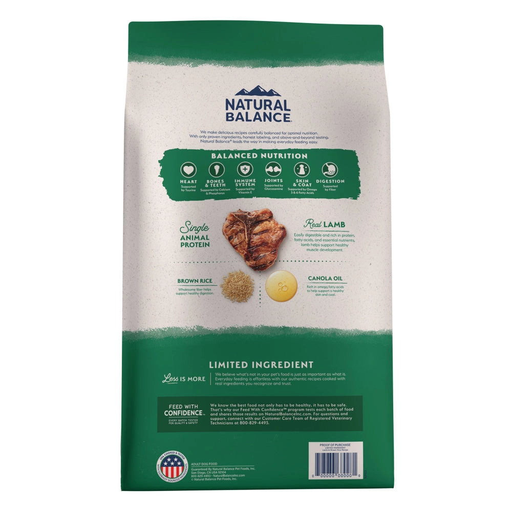 Natural Balance L.I.D. Limited Ingredient Diets Lamb & Brown Rice Formula Dry Dog Food