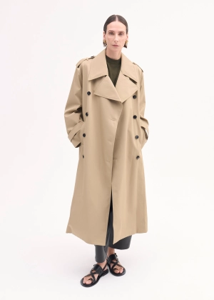 Oversized Trench in Cotton Twill - Camel