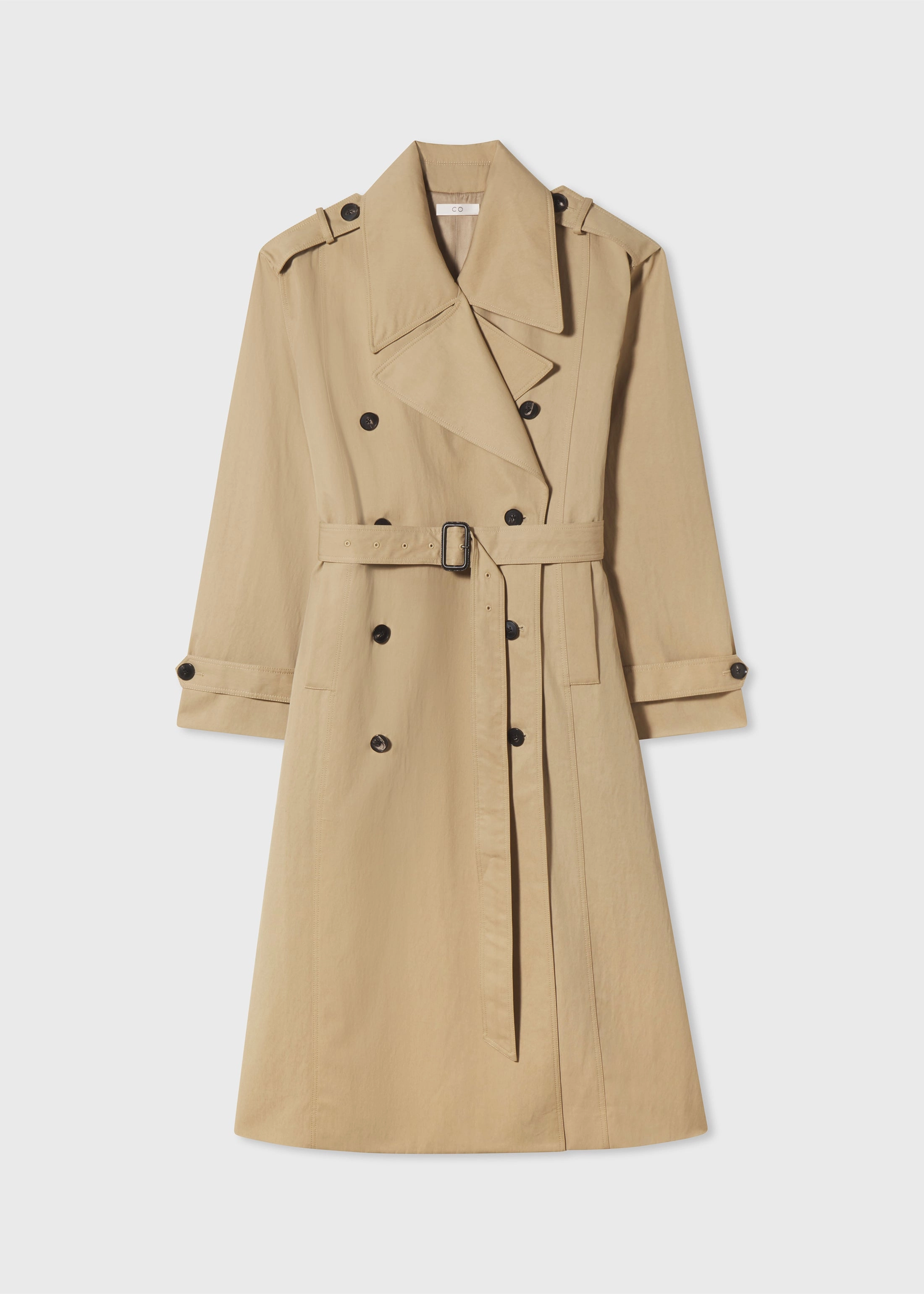 Oversized Trench in Cotton Twill - Camel