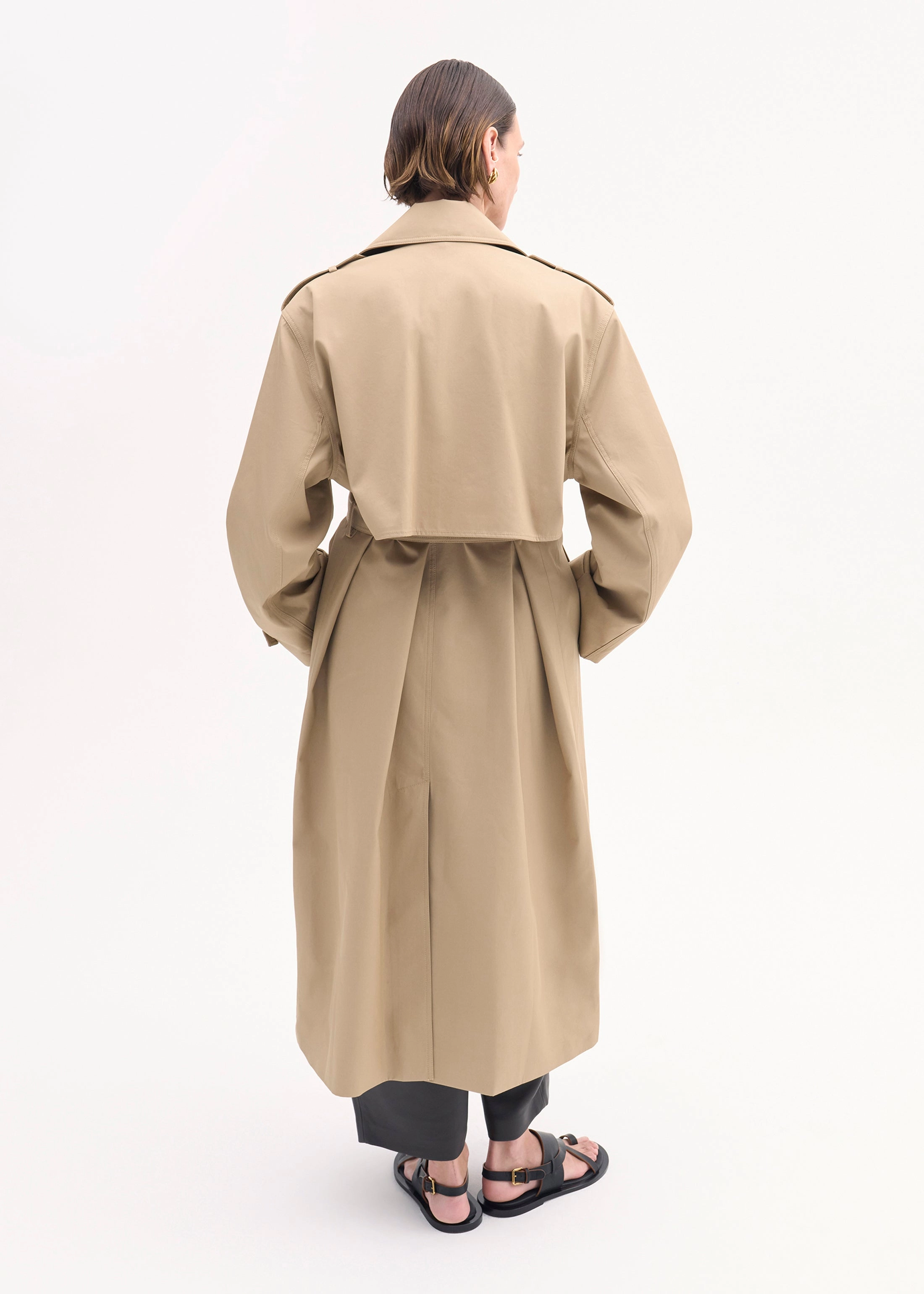 Oversized Trench in Cotton Twill - Camel