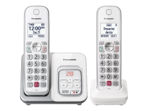 Panasonic KX-TGD832 - Cordless phone - answering system with caller ID - 3-way call capability - white   additional handset KX-TGD832W