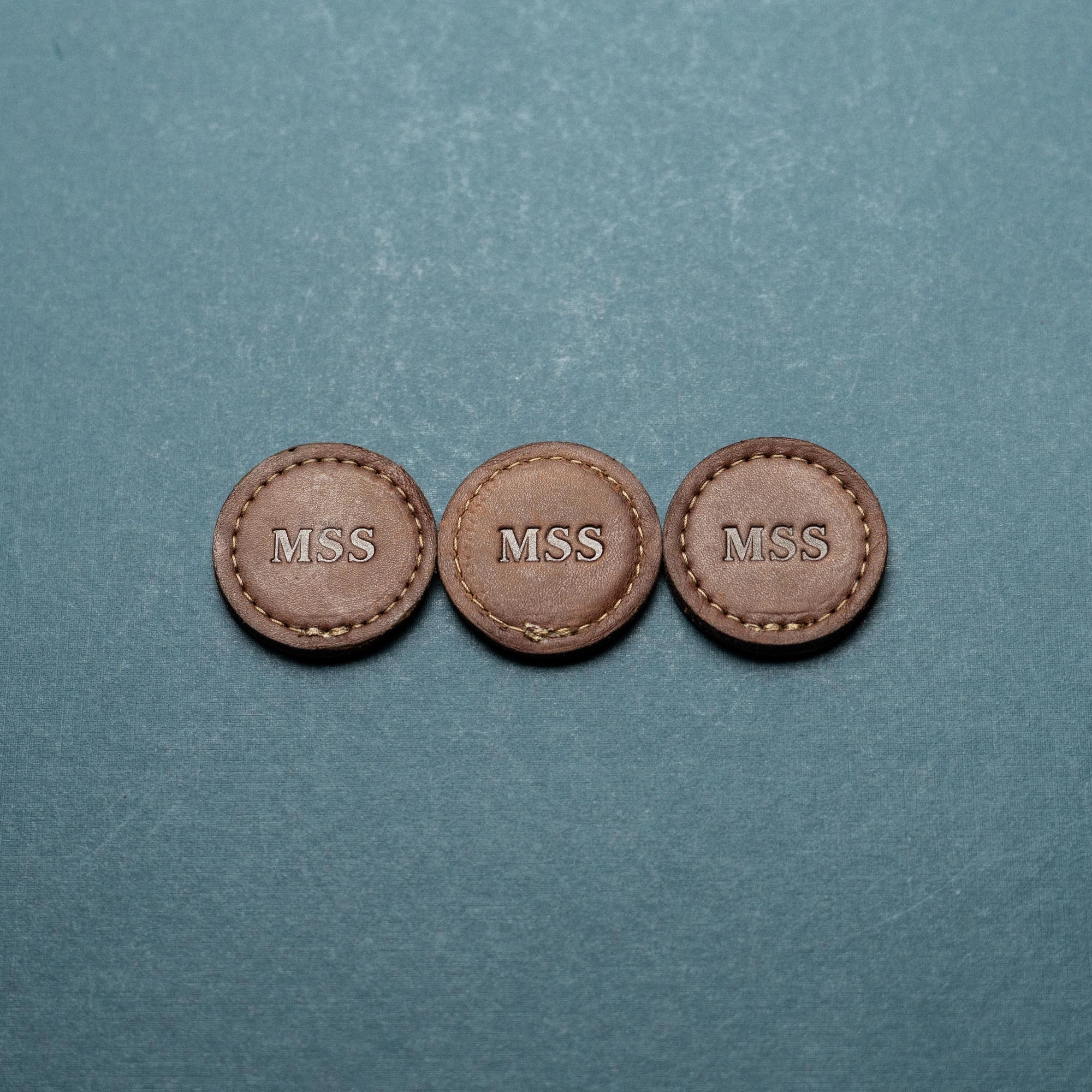 Personalized Fine Leather Golf Ball Markers - Set of 3