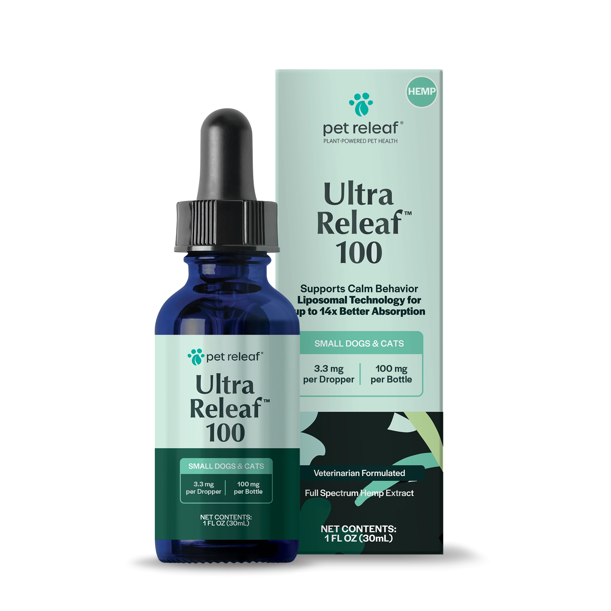 Pet Releaf Ultra Releaf Hemp Oil 100 For Small Dogs & Cats
