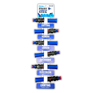 Pivot Head Torch Stick Lighter with Merchandising Hang Strip - 6 Pieces Per Retail Ready Display 41553