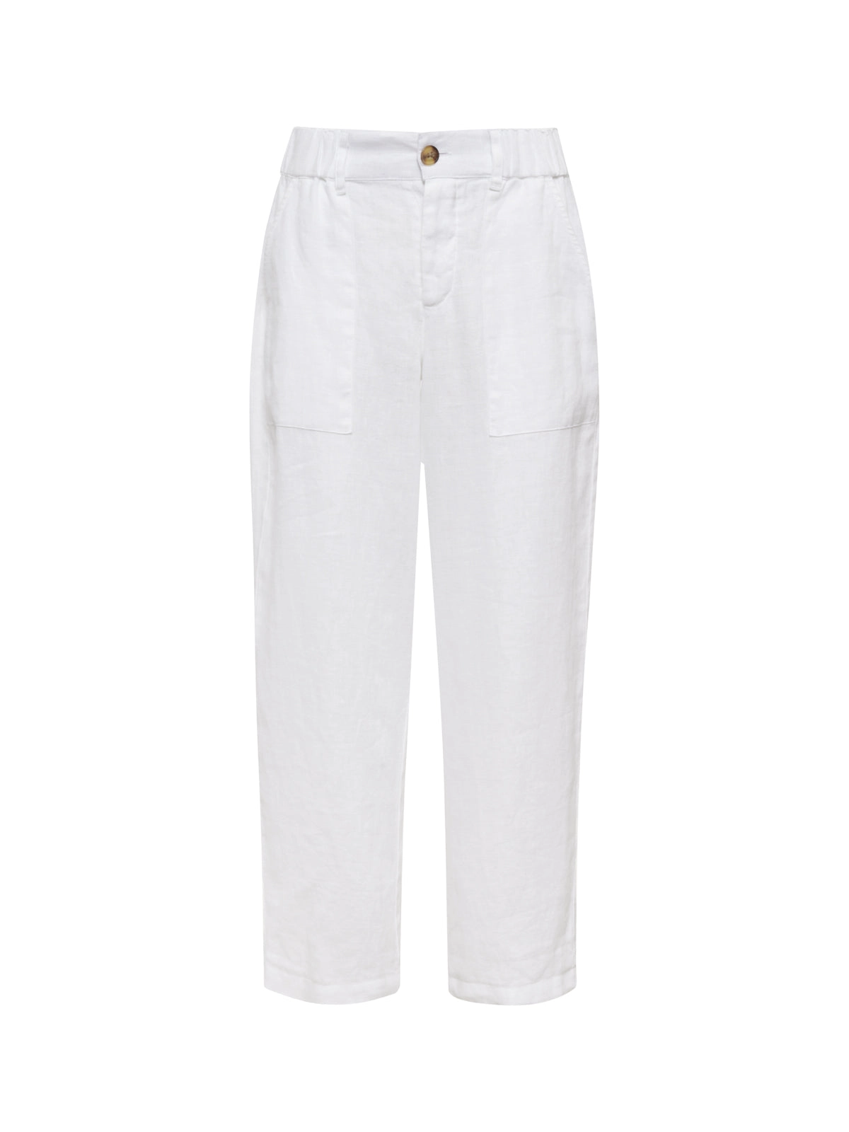 Relaxed Linen Cruiser Semi High Rise Pant Bleached White