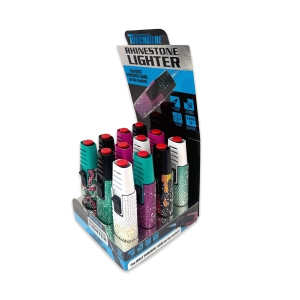 Rhinestone Torch Stick Bottle Opener Lighter - 12 Pieces Per Retail Ready Display 25140