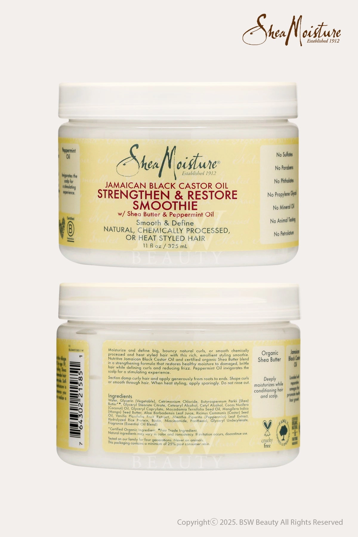 SHEA MOISTURE JAMAICAN BLACK CASTOR OIL STRENGTHEN&RESTORE SMOOTHIE 11oz