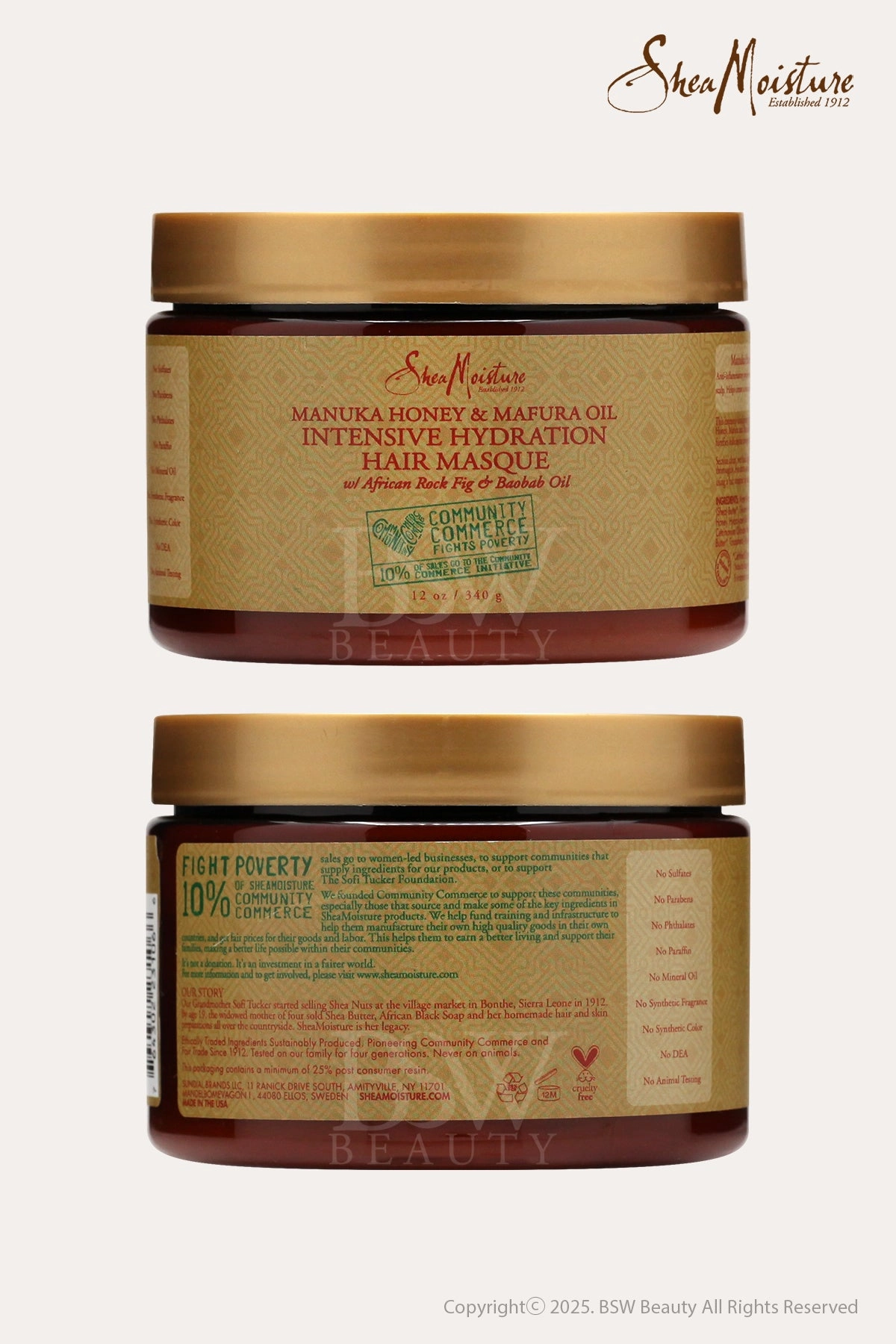 SHEA MOISTURE MANUKA HONEY INTENSIVE HYDRATION HAIR MASQUE 12oz