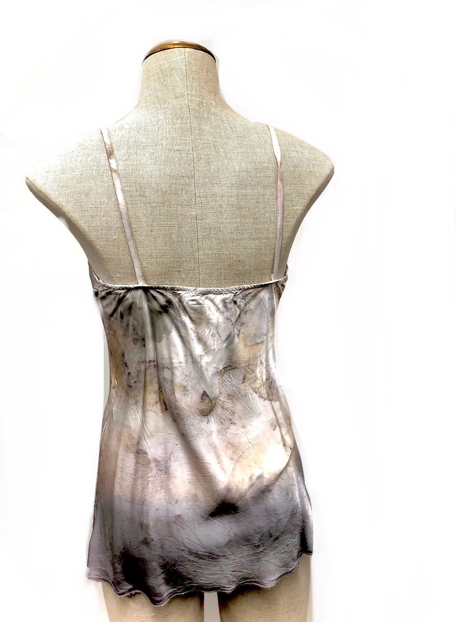 Silk and viscose bias tank top