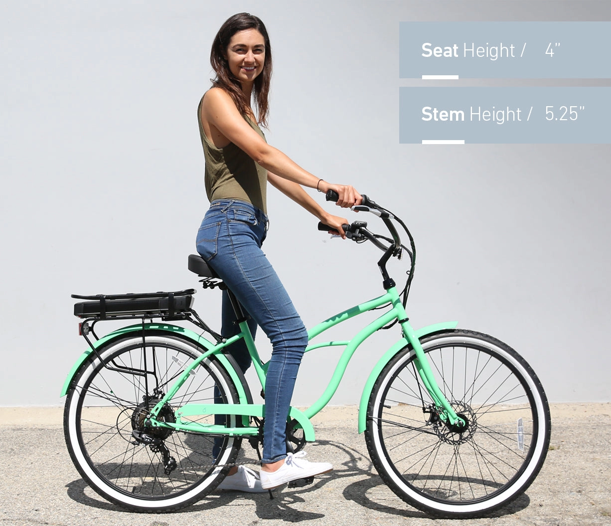 sixthreezero Around the Block Women's NEW 26" 500W 7-Speed Beach Cruiser Bicycle with Rear Rack