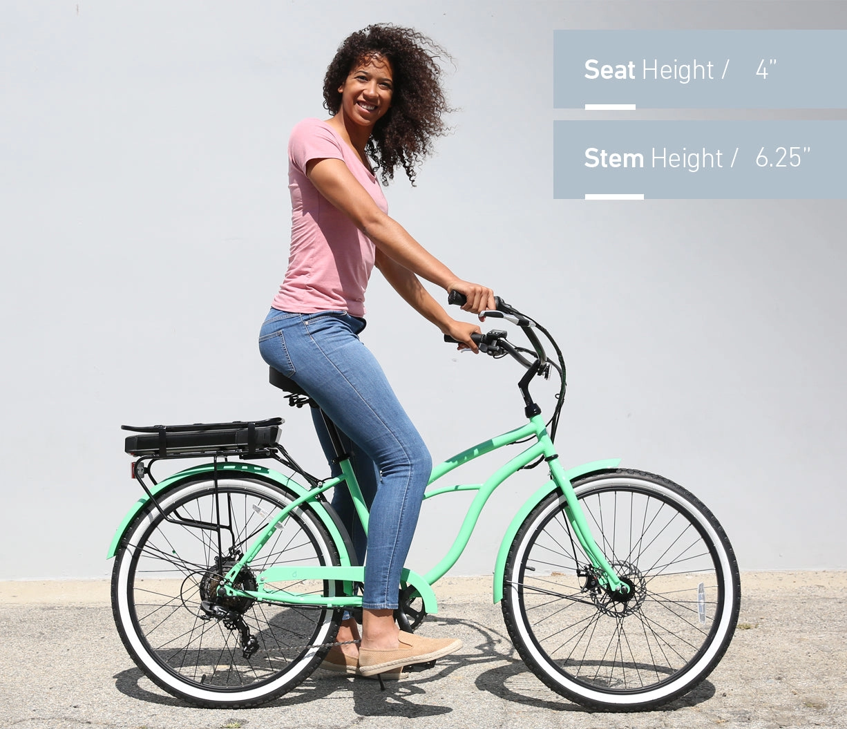 sixthreezero Around the Block Women's NEW 26" 500W 7-Speed Beach Cruiser Bicycle with Rear Rack