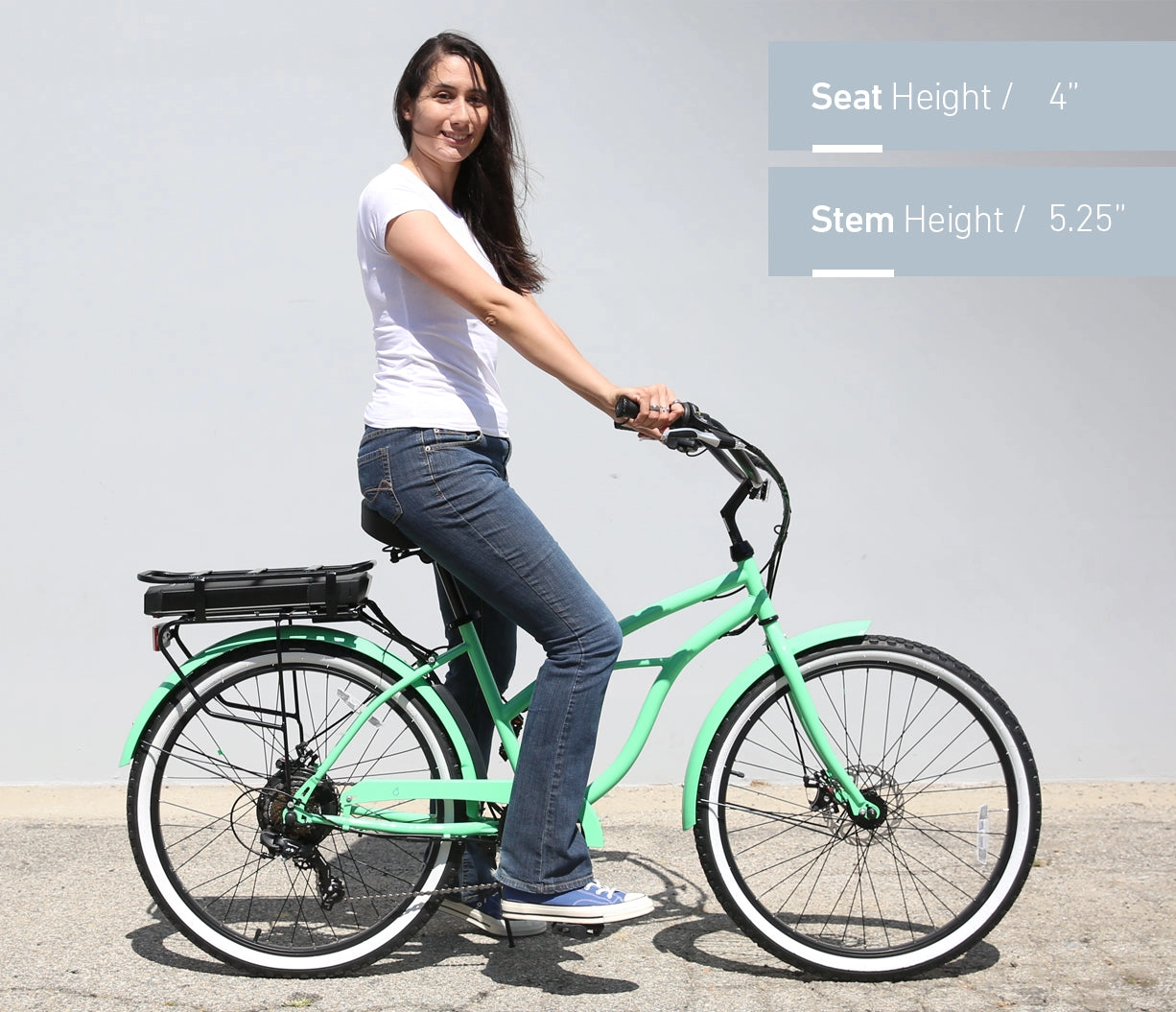 sixthreezero Around the Block Women's NEW 26" 500W 7-Speed Beach Cruiser Bicycle with Rear Rack