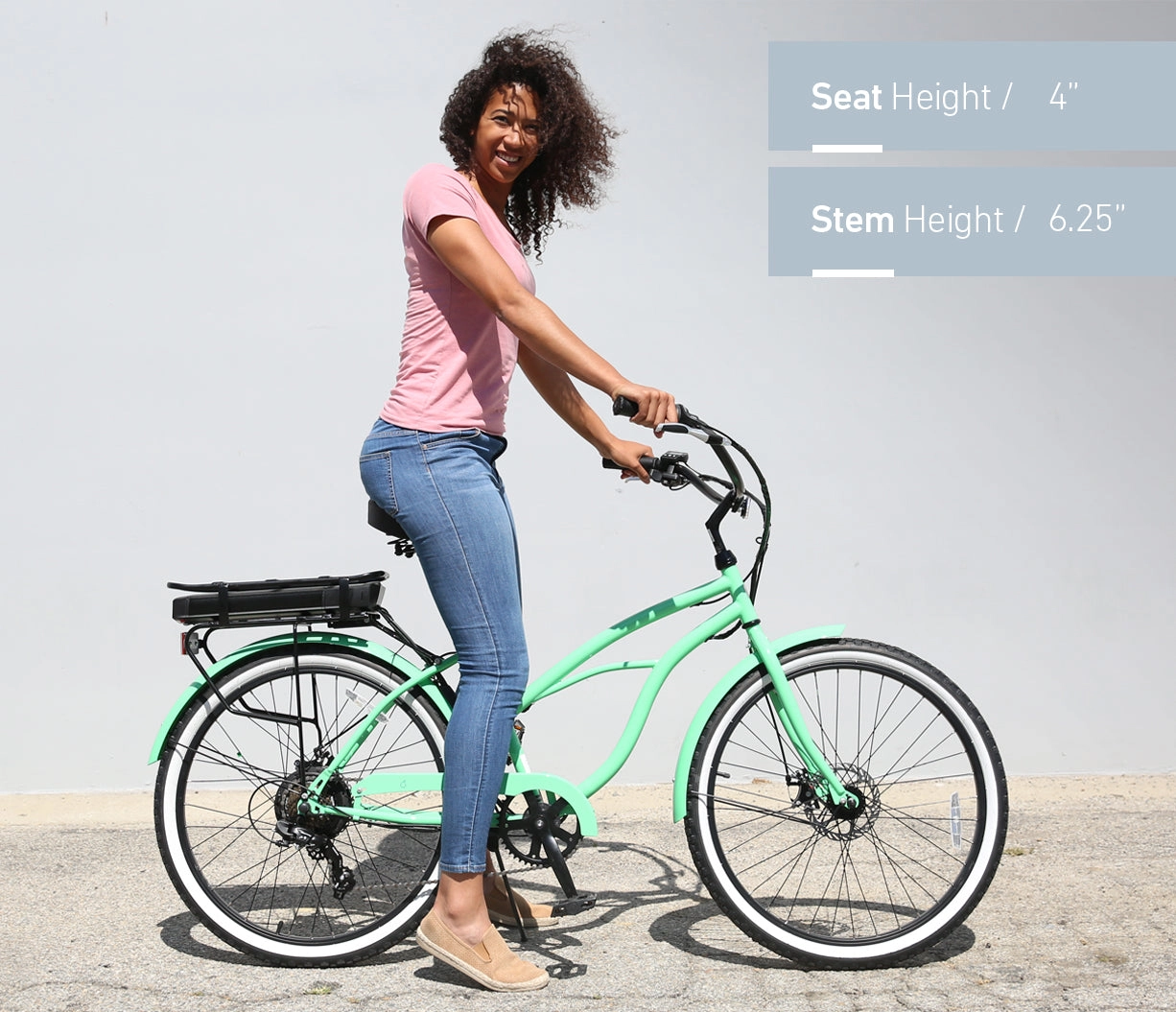 sixthreezero Around the Block Women's NEW 26" 500W 7-Speed Beach Cruiser Bicycle with Rear Rack