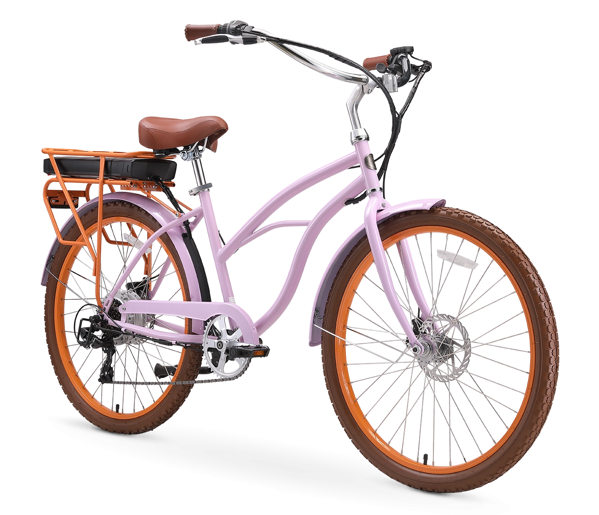 sixthreezero Around the Block Women's NEW 26" 500W 7-Speed Beach Cruiser Bicycle with Rear Rack