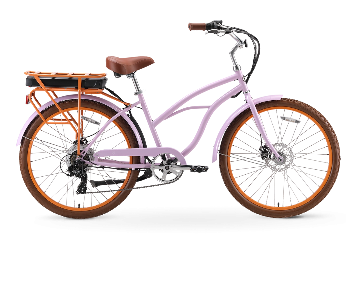 sixthreezero Around the Block Women's NEW 26" 500W 7-Speed Beach Cruiser Bicycle with Rear Rack