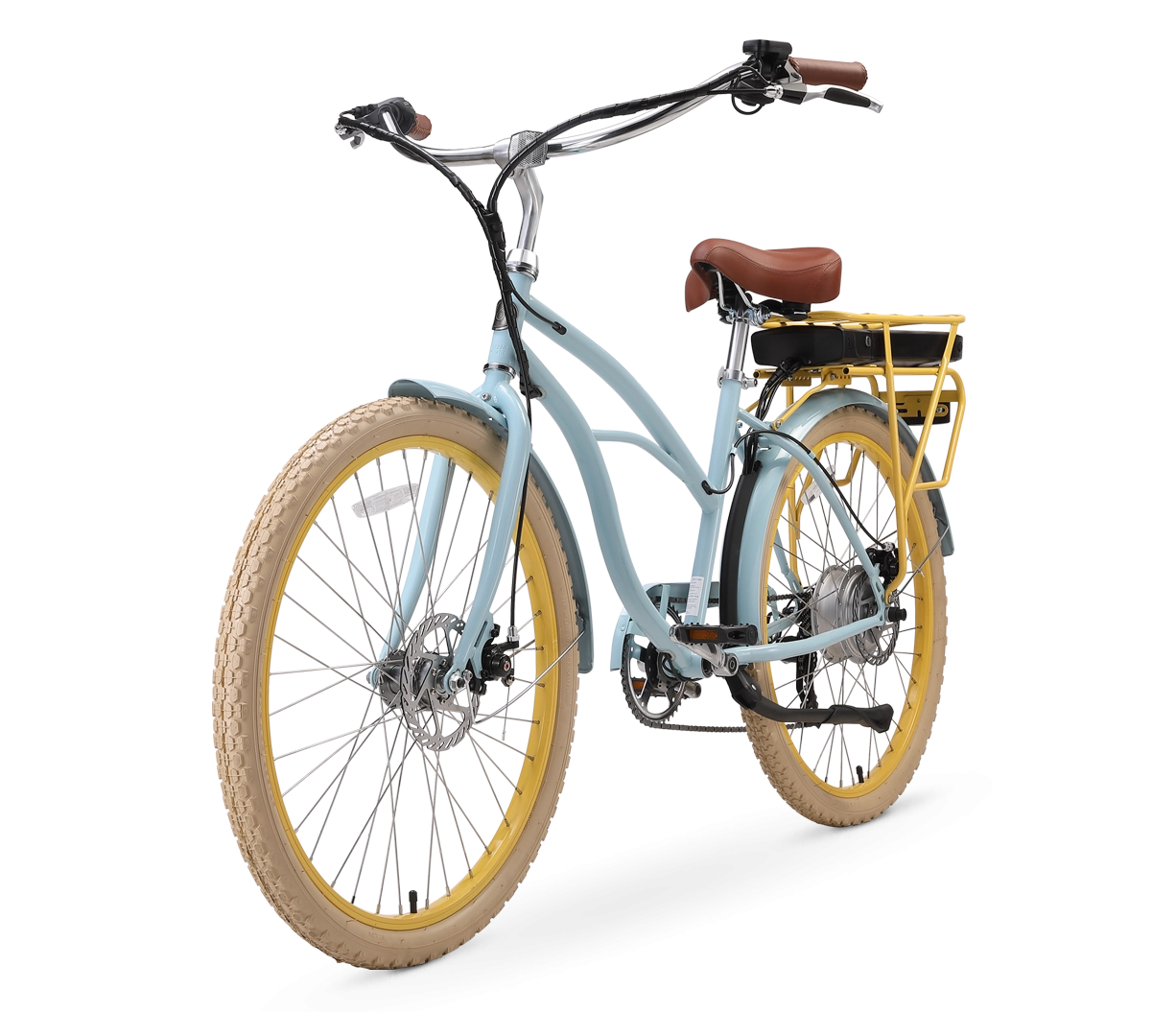 sixthreezero Around the Block Women's NEW 26" 500W 7-Speed Beach Cruiser Bicycle with Rear Rack