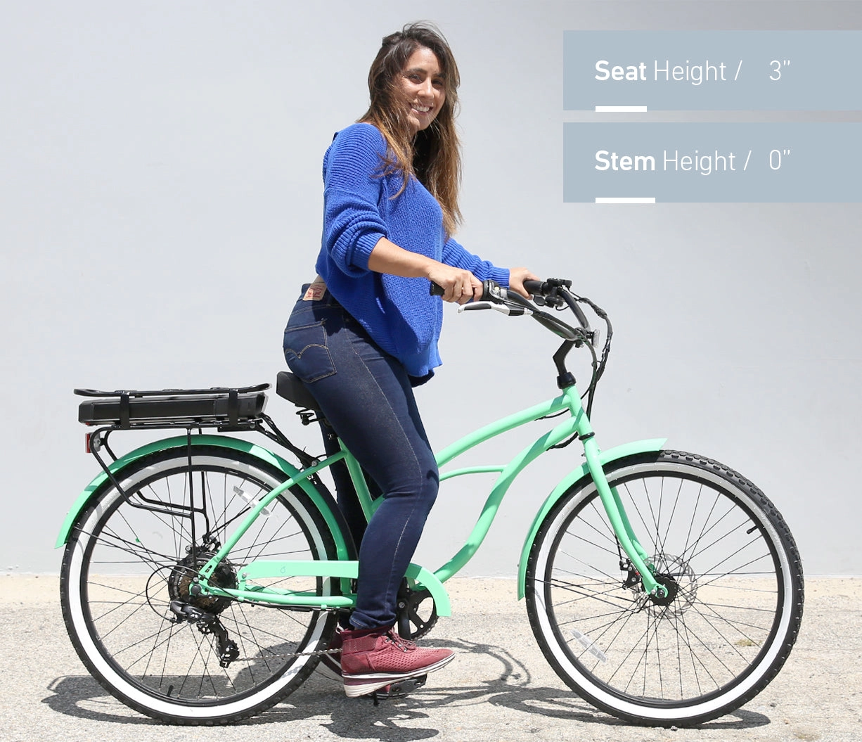 sixthreezero Around the Block Women's NEW 26" 500W 7-Speed Beach Cruiser Bicycle with Rear Rack